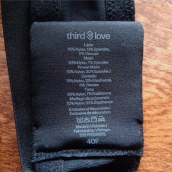 ThirdLove All Day Lace Uplift Plunge Bra In Black Size 40F NWOT - Picture 5 of 5